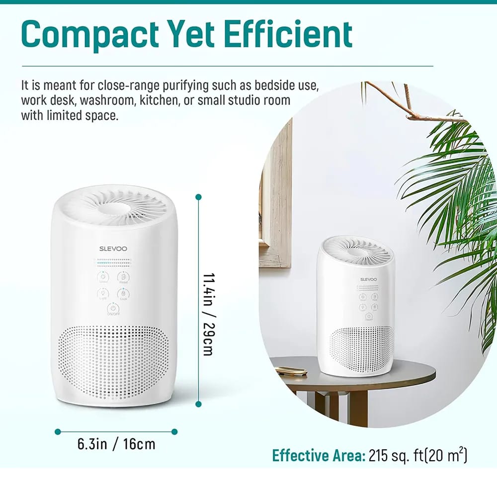 Slevoo HEPA Air Purifier with Fragrance Sponge, White, 2 Pack