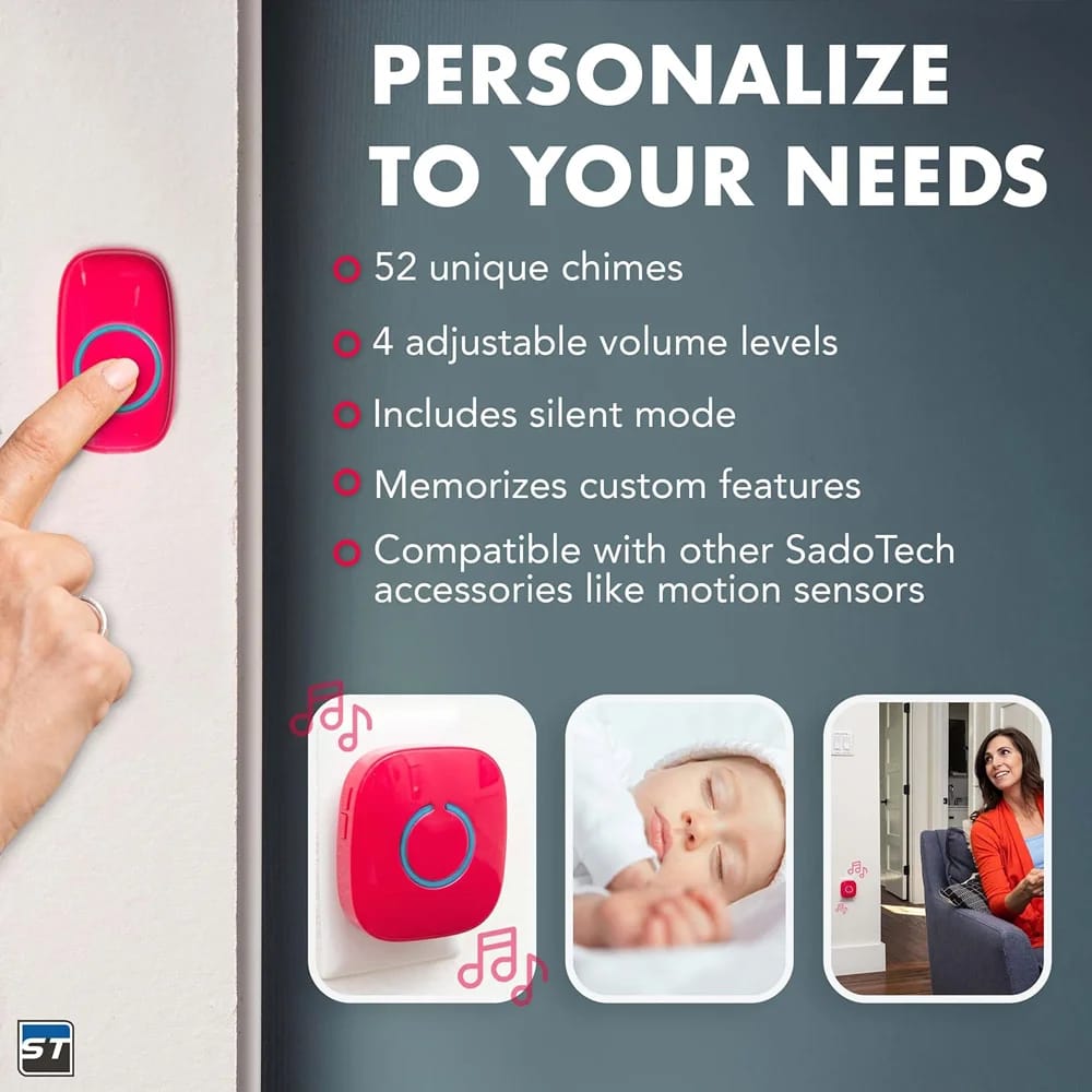 SadoTech Wireless Doorbell, Beige
