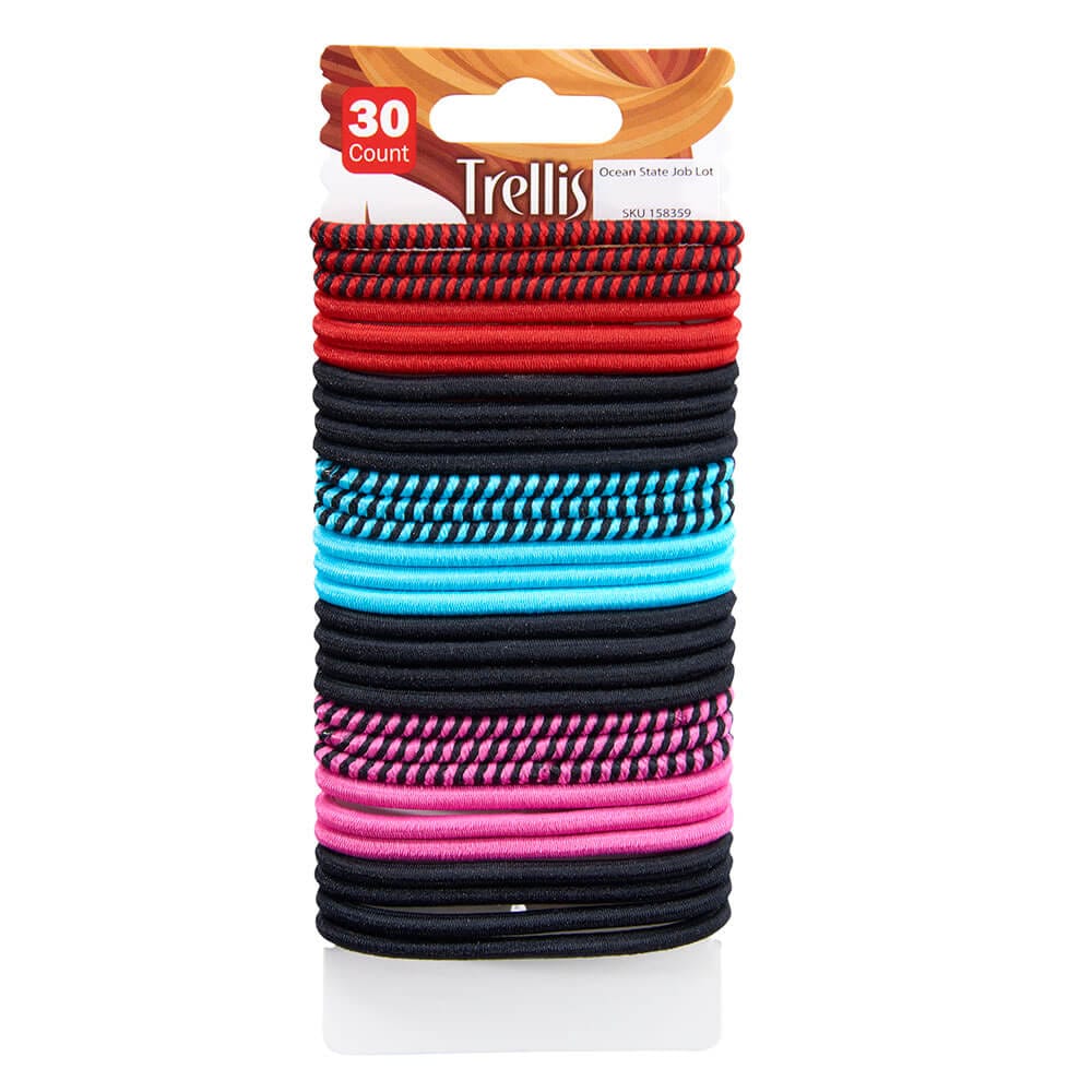 Trellis Boutique Assorted Hair Elastics, 30 Count