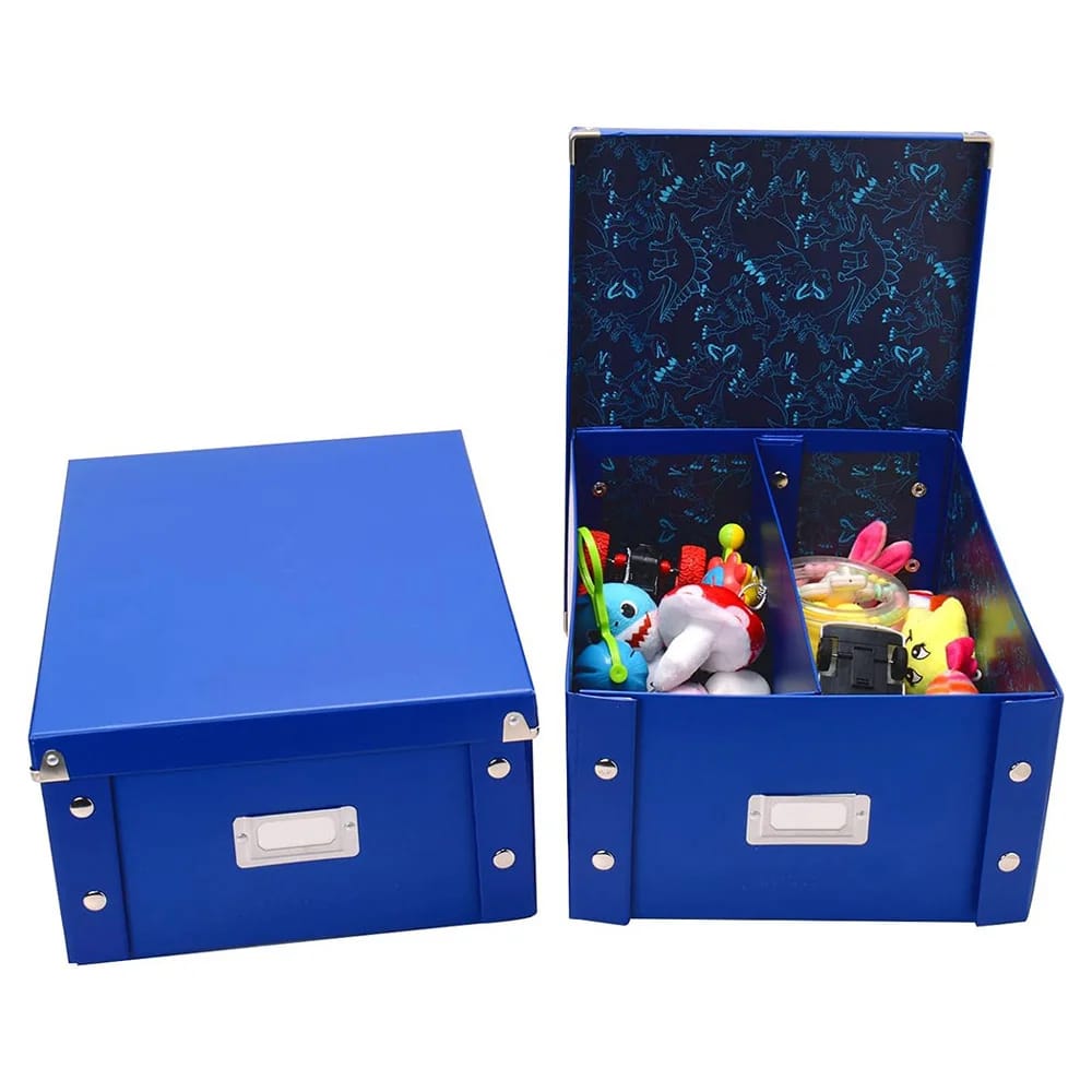 Snap-N-Store Large Collapsible Storage Box, Blue/Dinosaurs, 2 Pack