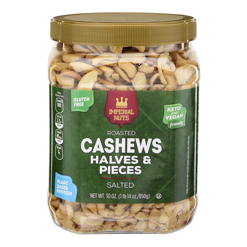 Imperial Nuts Roasted Cashews Halves & Pieces, Salted, 30 oz