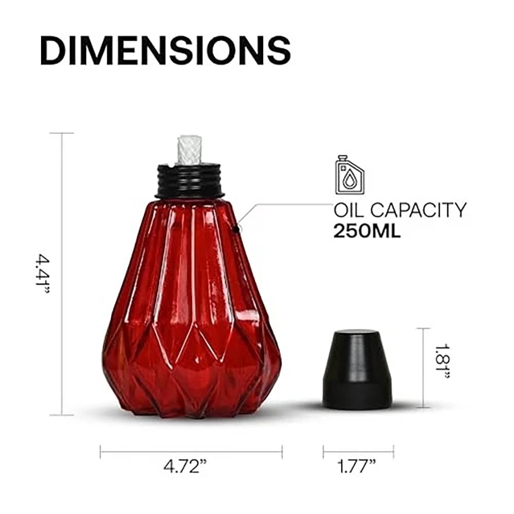 Glass Pineapple Table Torch, 3 Pack, Multicolor