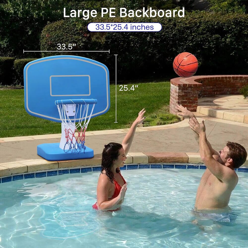 2-in-1 Full Court Pool Basketball & Volleyball Game Set