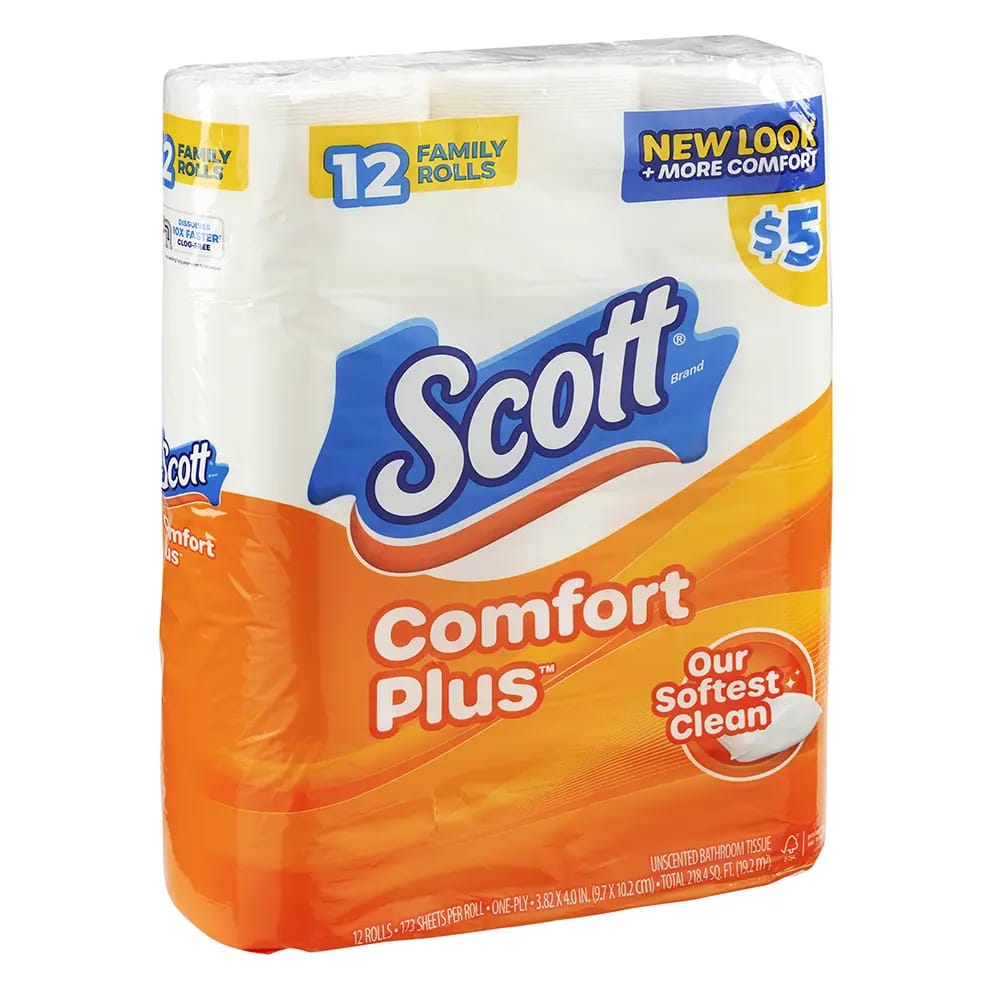 Scott Comfort Plush Bathroom Tissue, 12 Count