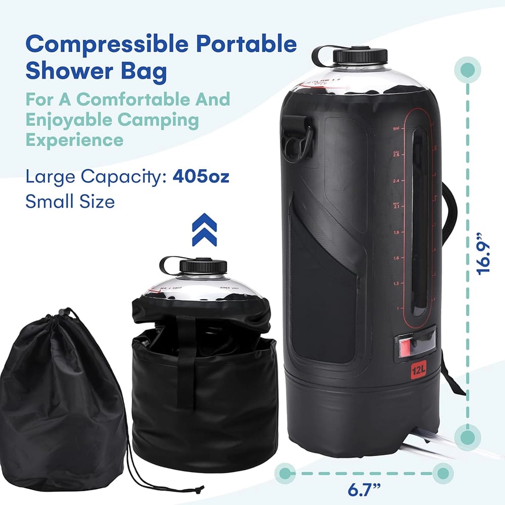 HappyPo Portable Camping Shower, Black