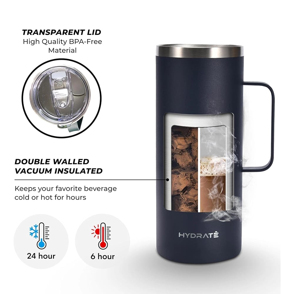 HYDRATE 32 oz Tumbler with Handle, Black