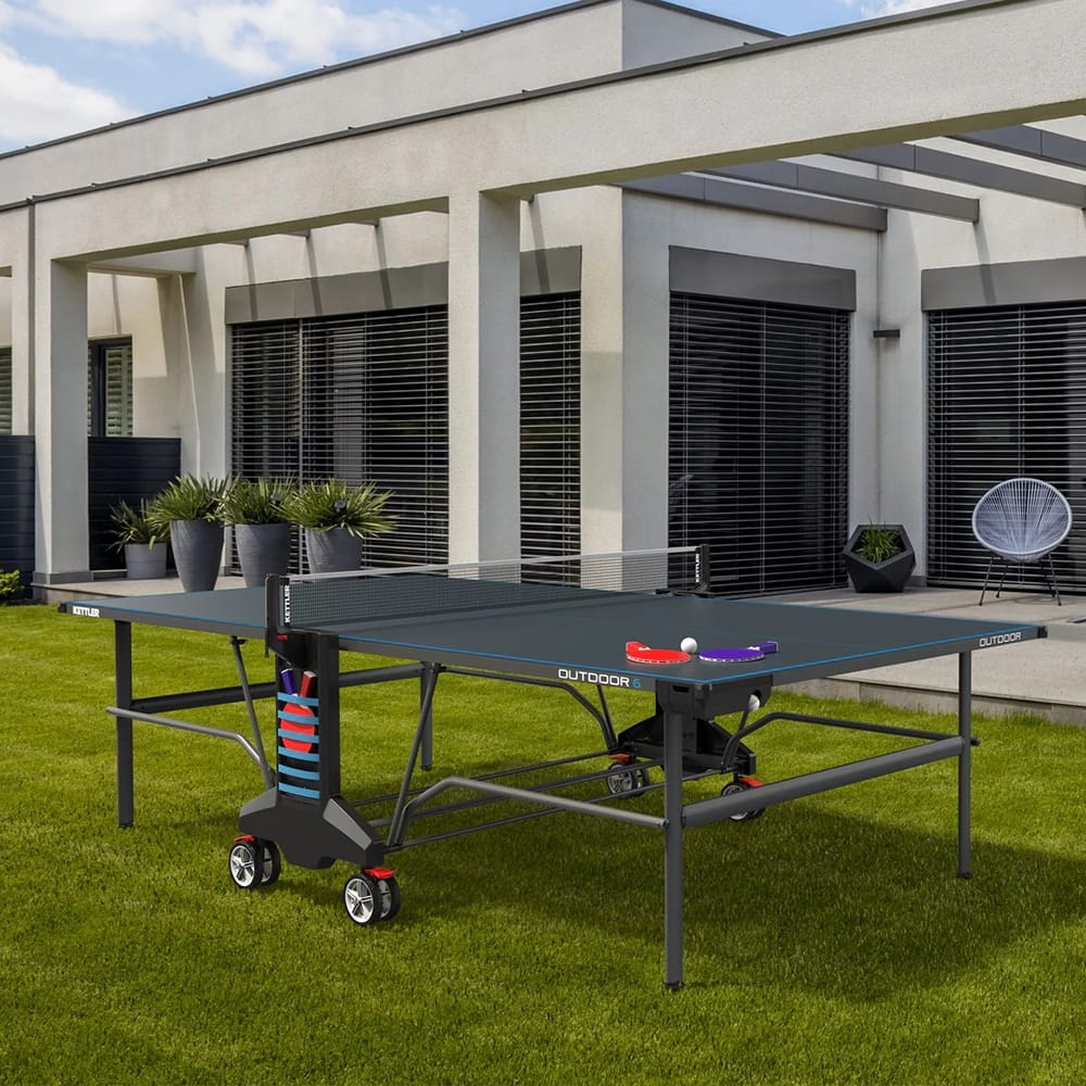 KETTLER Outdoor 6 Table Tennis 4-Player Bundle
