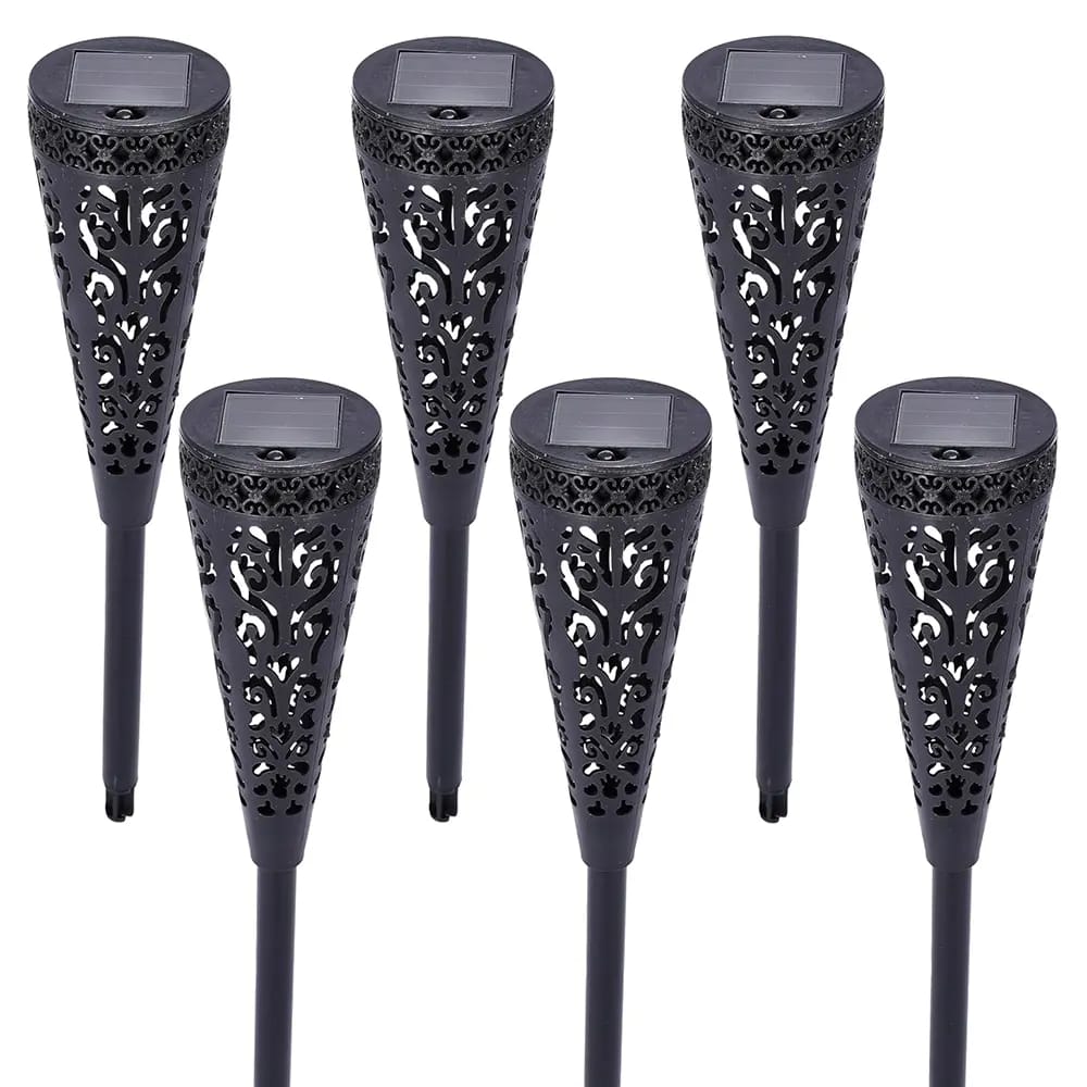 Noa Store Outdoor Solar Pathway Lights, Black, 6 Pack