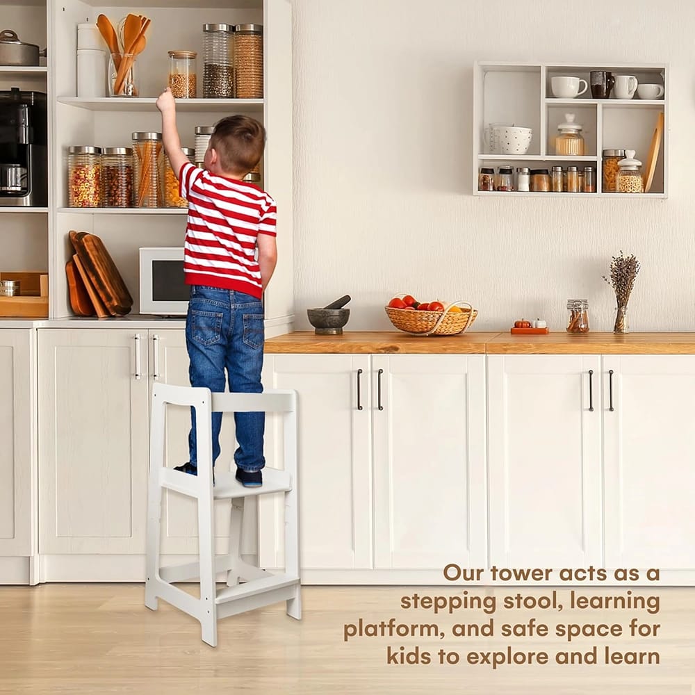 Childlike Behavior Montessori Stepping Stool, White