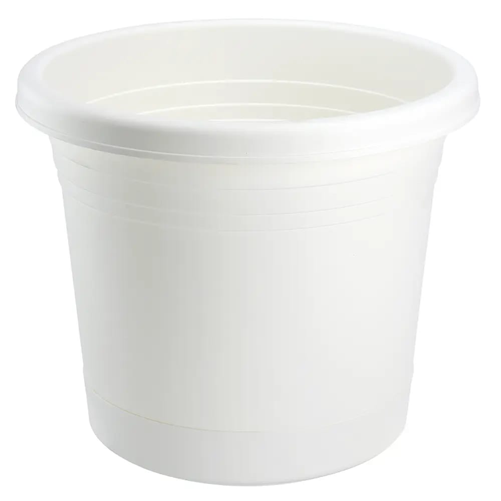 RUGG Rolled Rim Resin Planter, White, 12"
