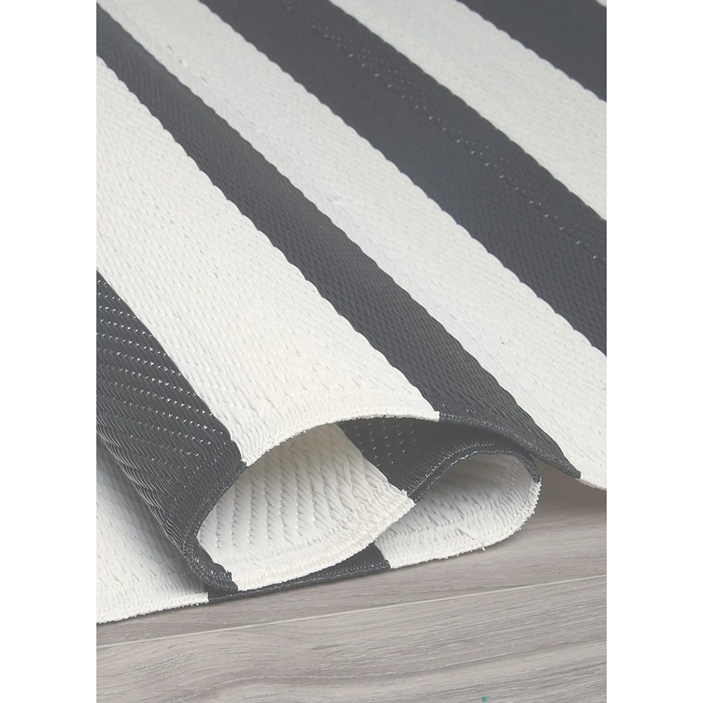 FH Home Reversible Outdoor Area Rug, 5' x 8', Brittany-Gray/White