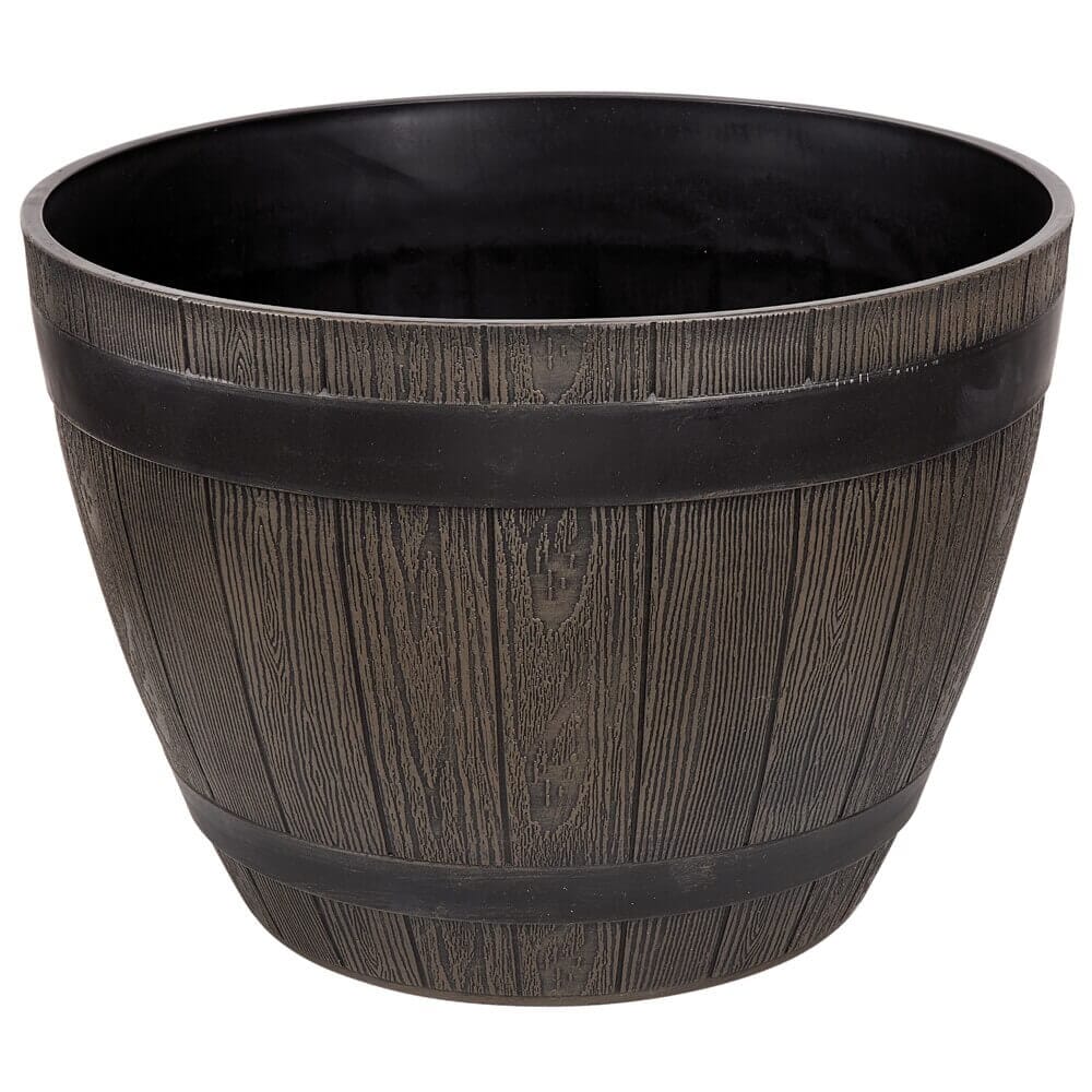 Whiskey Barrel Resin Planter, 15"