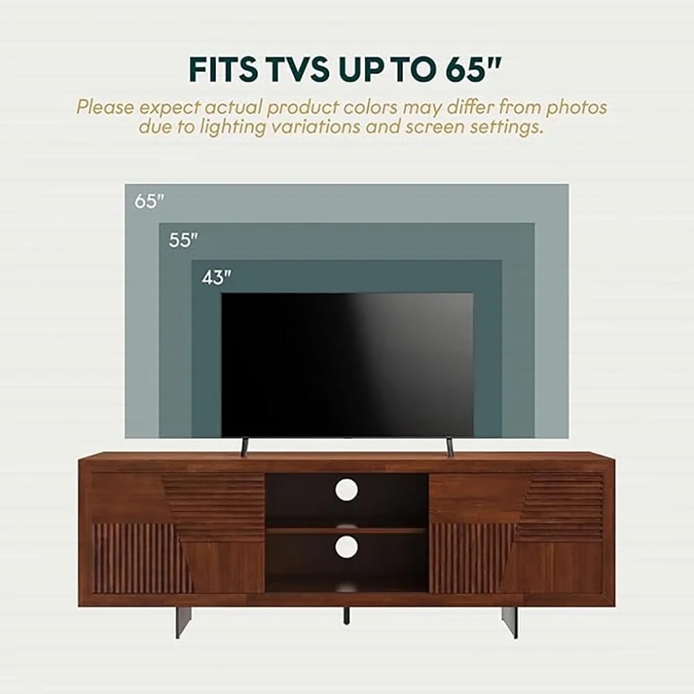 Bme Trapeze Living Room TV Stand, Walnut