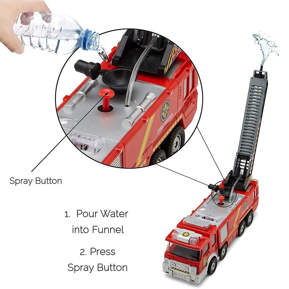 Top Race Fire Engine Truck with Water Pump Spray