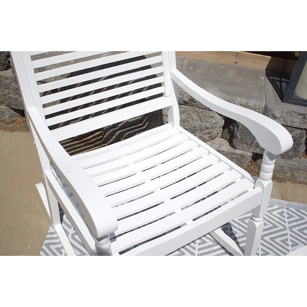 Smart Living Hardwood Rocking Chair, White