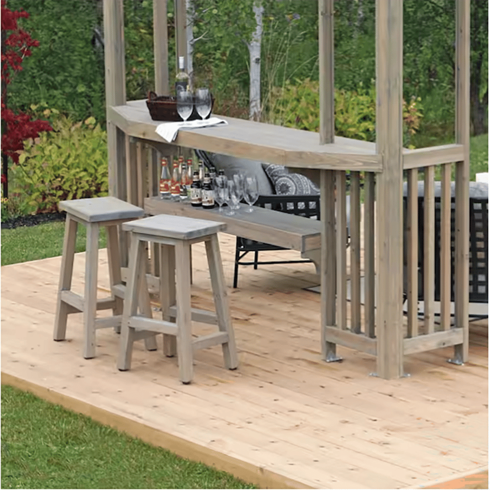 Yardistry Madison Cedar Wood Backyard Patio Pergola, Gray, 10' x 14'