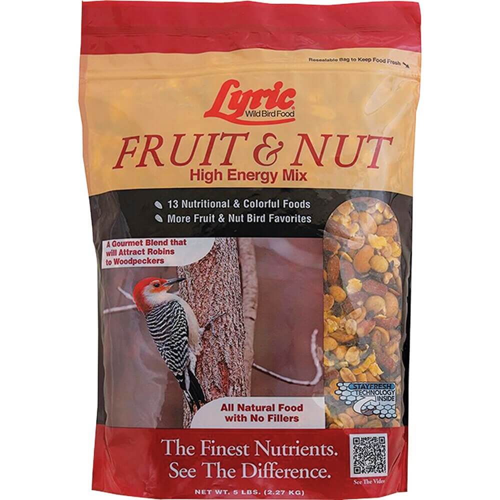 Lyric Fruit and Nut High Energy Wild Bird Food Mix, 5 lbs