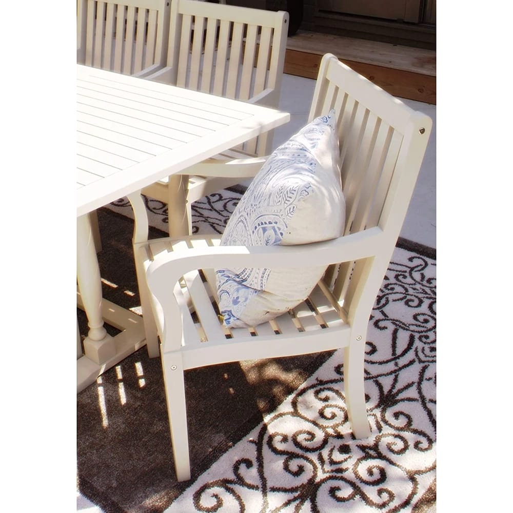 2-Piece White Washed Acacia Dining Chairs