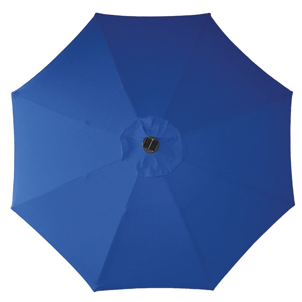 9' Aluminum Market Umbrella with Solar LED Lights