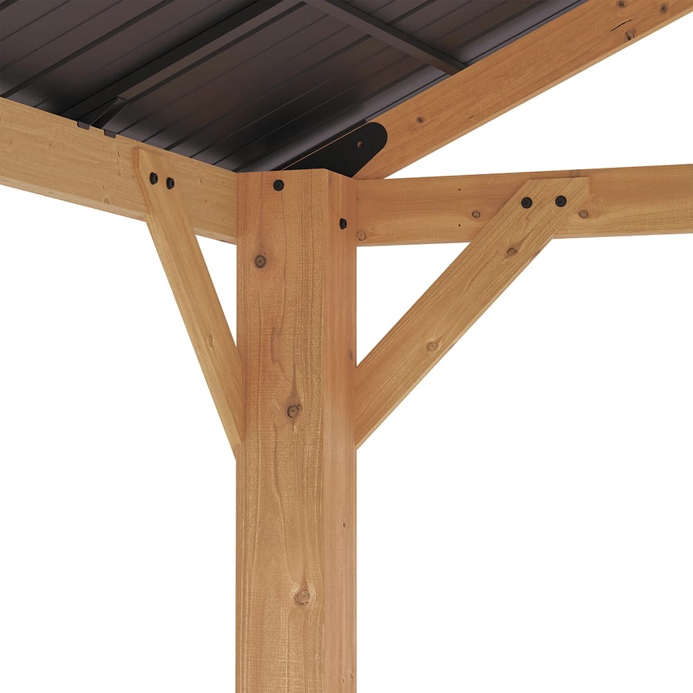 Woodland 13' x 15' Cedar Wood Hard Top Gazebo