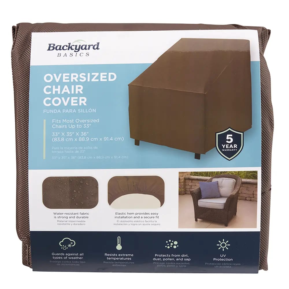 Backyard Basics Oversized Chair Cover, Brown