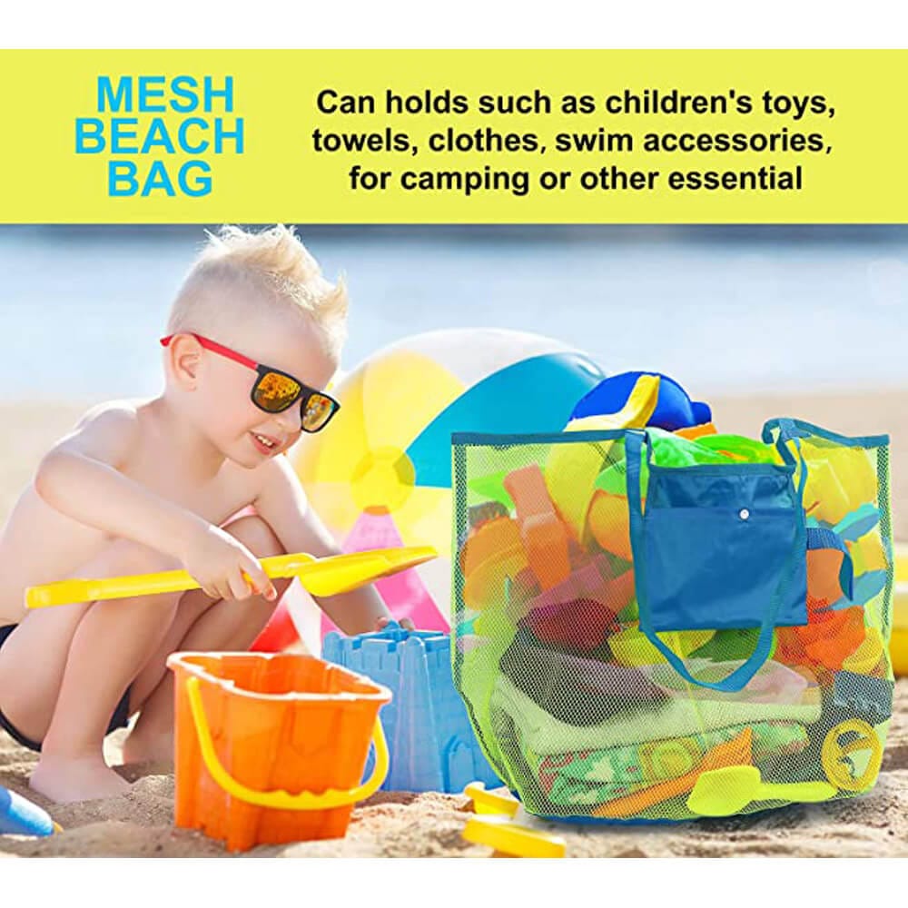 Click N' Play Colorful Lightweight Mesh Beach Bag