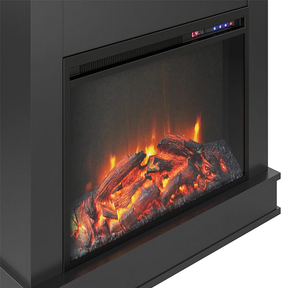 Ameriwood Home 30" Free Standing Electric Fireplace, Black