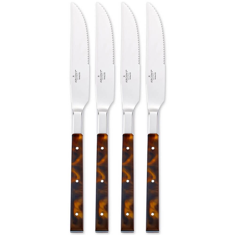 Argent Orfevres St Laurent Four Piece Forged Stainless Steel Steak Knife Set