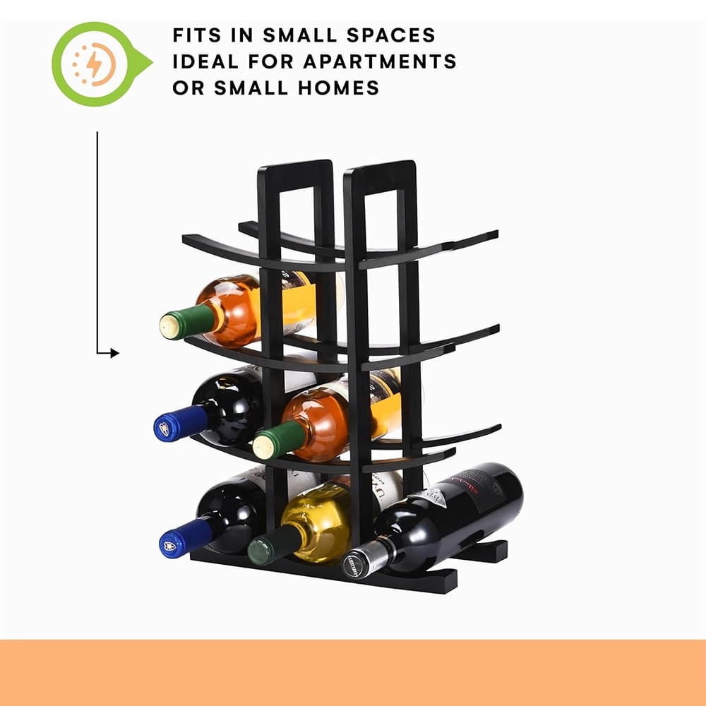 Prosumer's Choice 12 Bottle Bamboo Wine Rack, Black