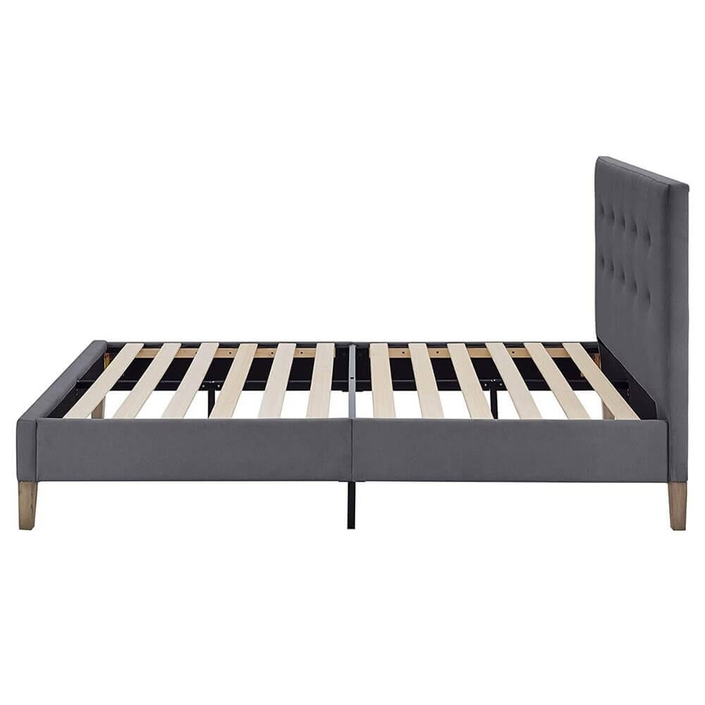 Classic Brands Seattle Modern Tufted Upholstered Full Platform Bed Frame, Peyton Steel