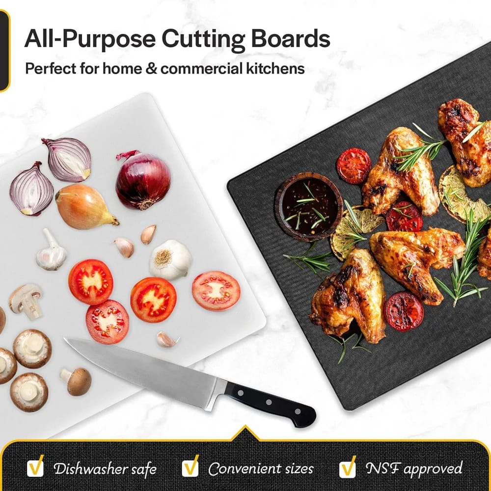 Thirteen Chefs Plastic Non-Slip Cutting Board, 18" x 12"