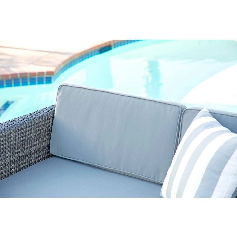 Resin Wicker 4-Piece Chat Set, Dark Gray/Gray