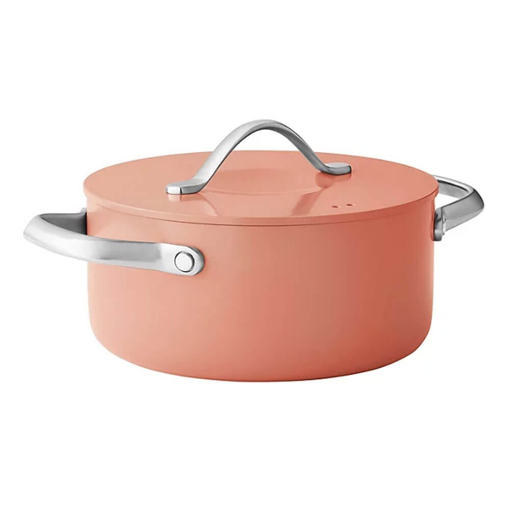 11-Piece Modern Ceramic Cookware Set, Coral