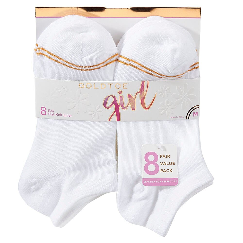 Gold Toe Girls Low Cut Socks, 8 Pack