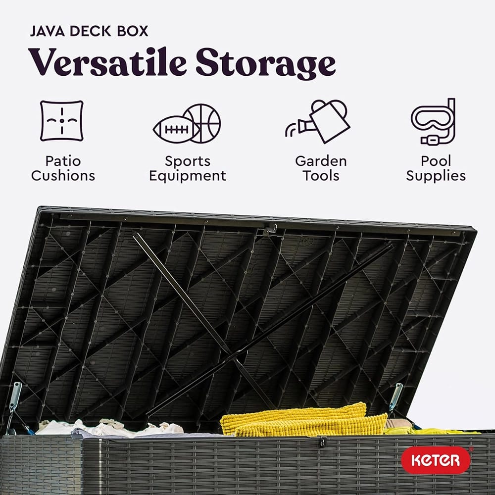 Keter XXL 230 Gallon Resin Outdoor Deck Box, Gray