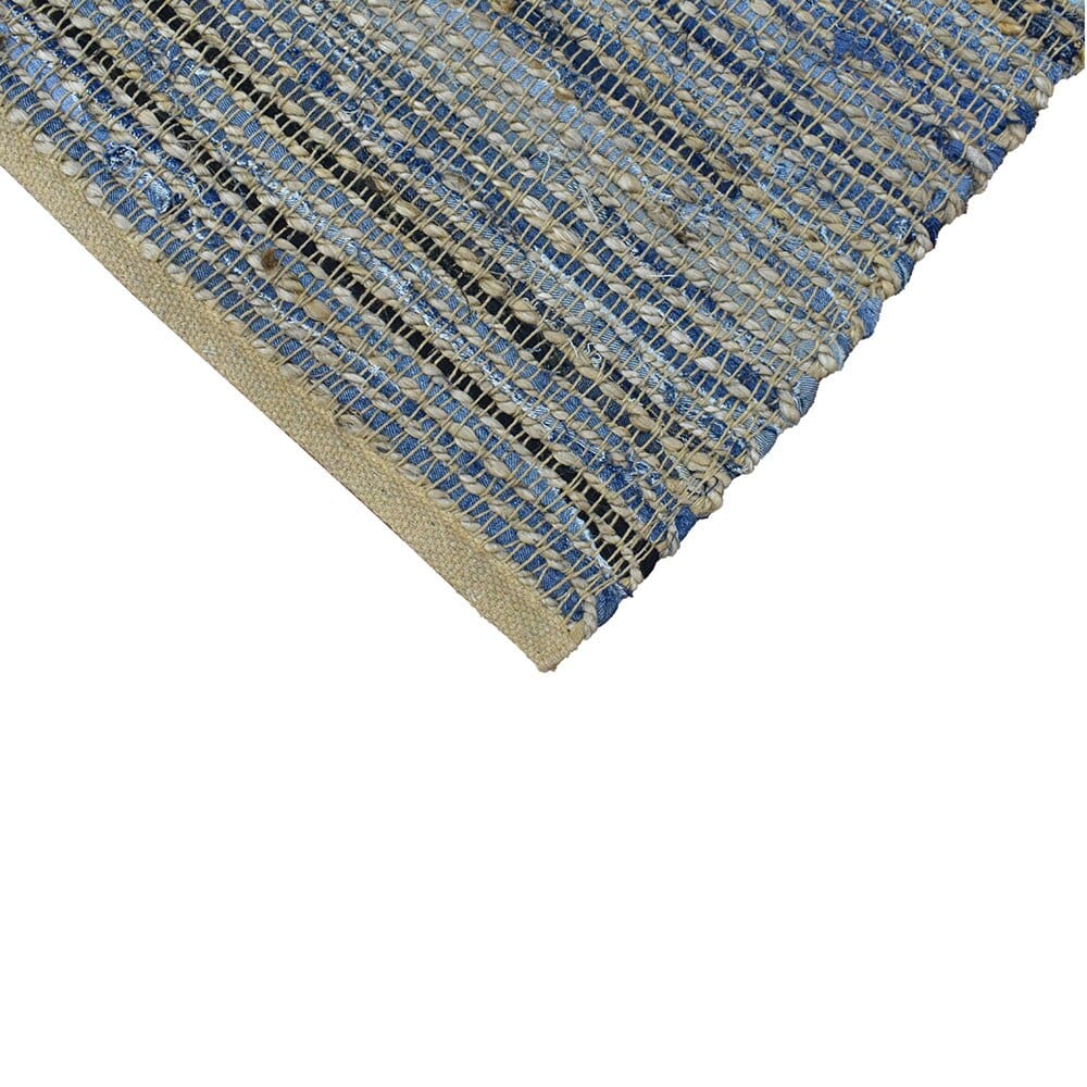 Handwoven 5' x 8' Chenille and Jute Area Rug with Non-Skid Backing