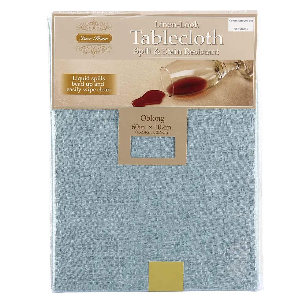 Luxe Home Linen-Look Fabric Tablecloth, 60" x 102"