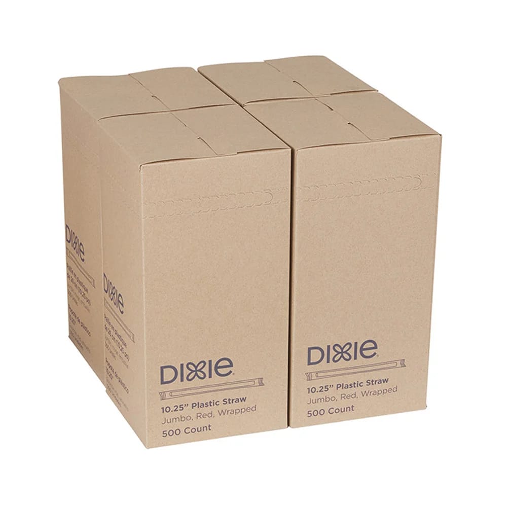 Dixie Jumbo Wrapped Plastic Straws, 2000 Count