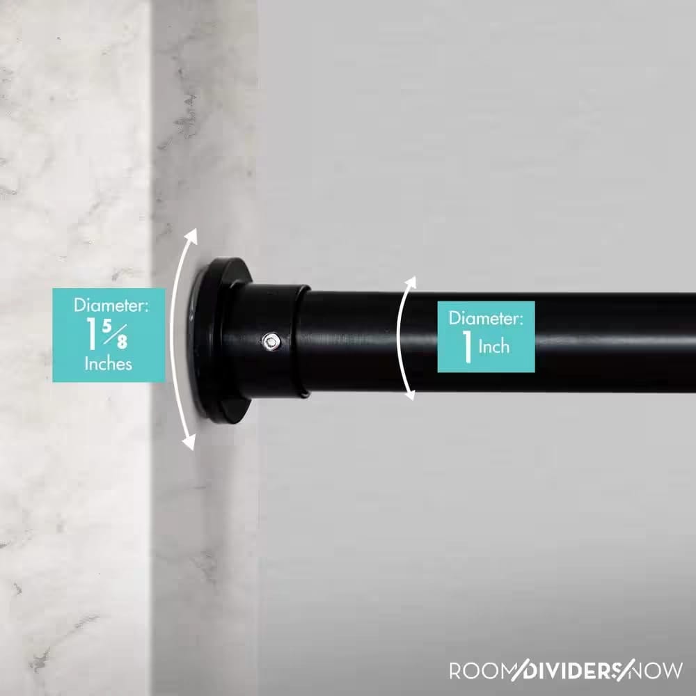 Room/Dividers/Now Tension Curtain Rod, 120"-150", Black