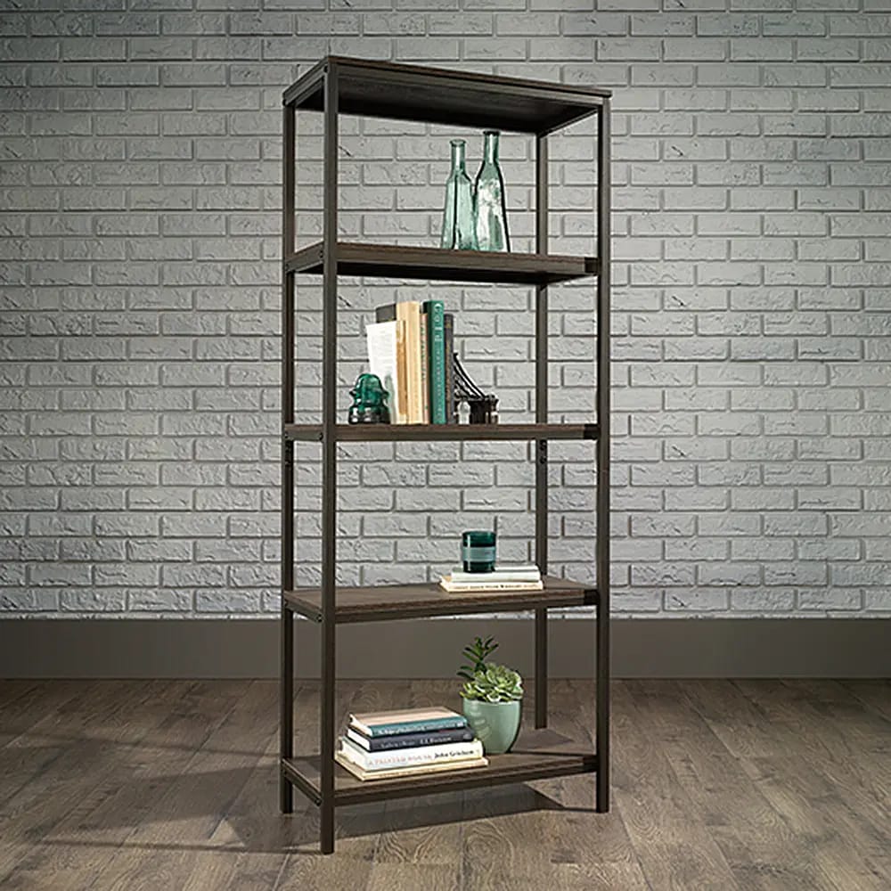 Sauder North Avenue Tall Bookcase, Smoked Oak