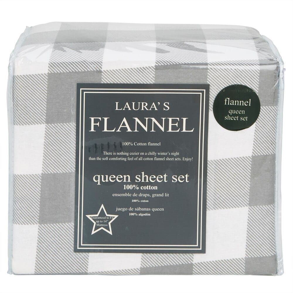 Laura's Flannel Queen Cotton Flannel Sheet Set, 4-Piece