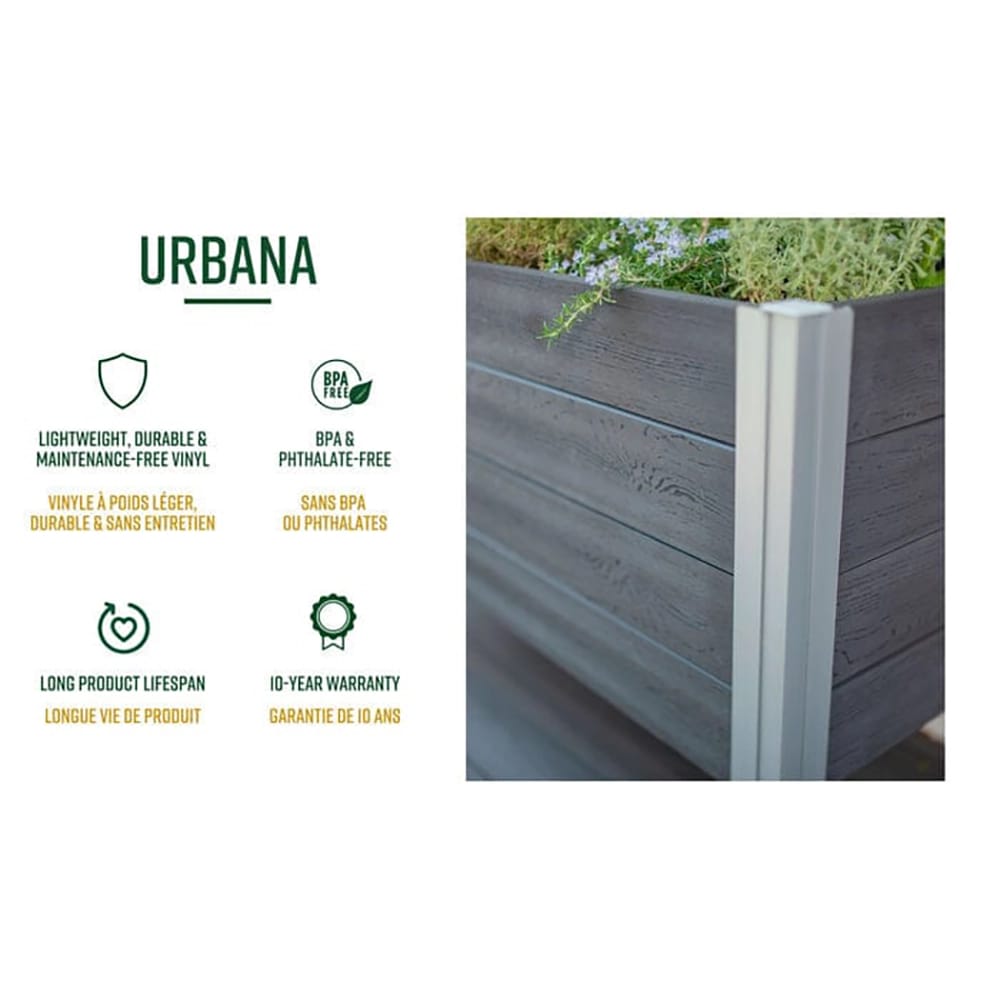 Vita Urbana 22" Cube Planter, Slate, Set of 2