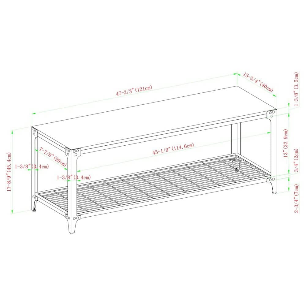 Walker Edison Industrial Modern Farmhouse Entryway Bench, Gray Wash