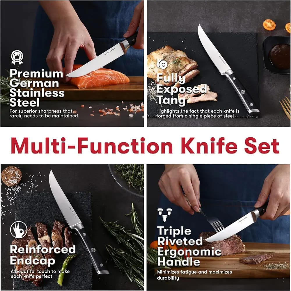 Master Maison 5" Ultra Premium Steak Knife Set, 6 Pack