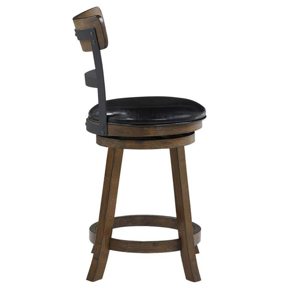 Home 2 Office Riverside 29" High Back Swivel Bar Stool, Walnut