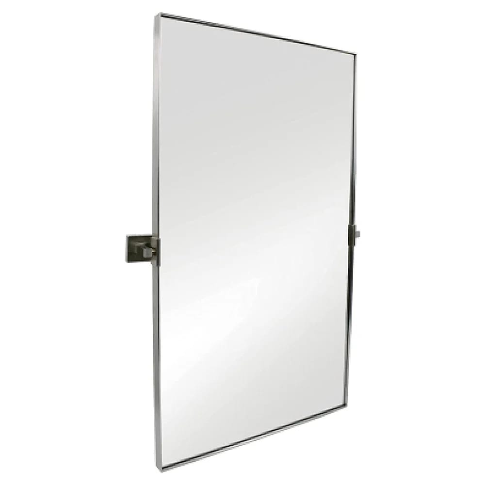 Hamilton Hills Silver Metal Framed Rectangular Pivot Mirror, 34" x 20"