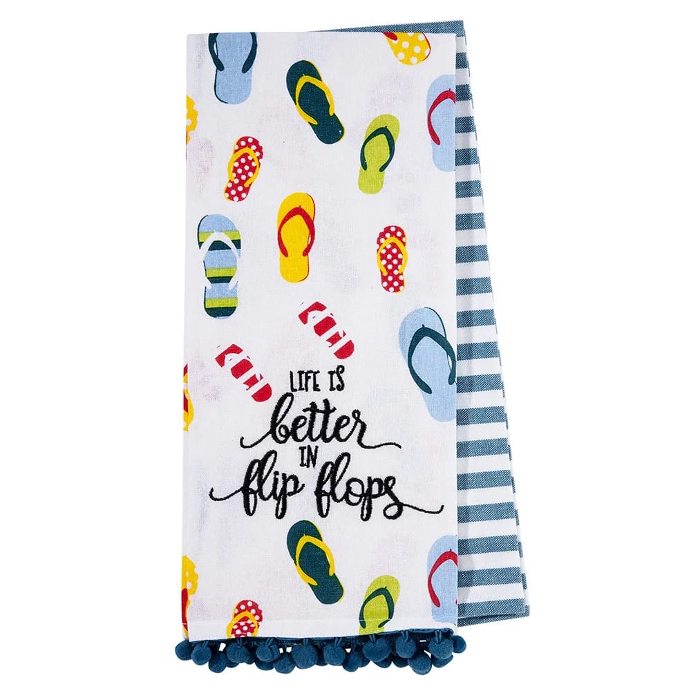 Summer Embellished Cotton Kitchen Towel Set, 2 Piece