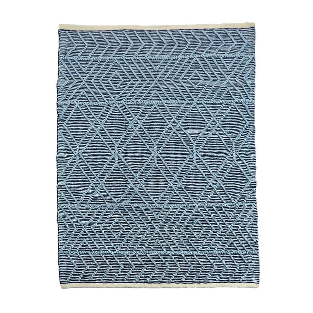 Hand Woven Polyester Indoor/Outdoor Rug, Navy, 5' x 7'