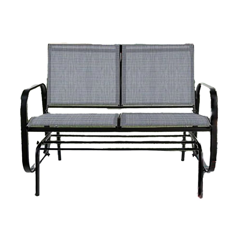 2-Person Patio Glider Chair, Blue/Gray