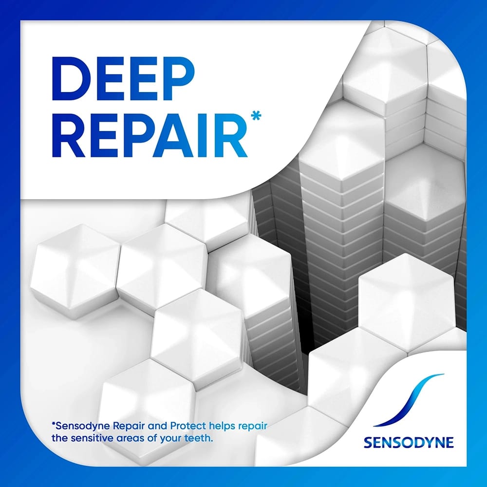 Sensodyne Repair & Protect Deep Repair Whitening Toothpaste, 3.4 oz., 12 Pack